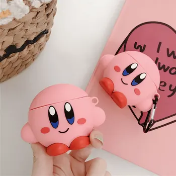 

3D Cute Cartoon Pink Ball Kirby Star Allies Headphone Cases For Apple Airpods 1/2 Silicone Protection Earphone Cover Accessories