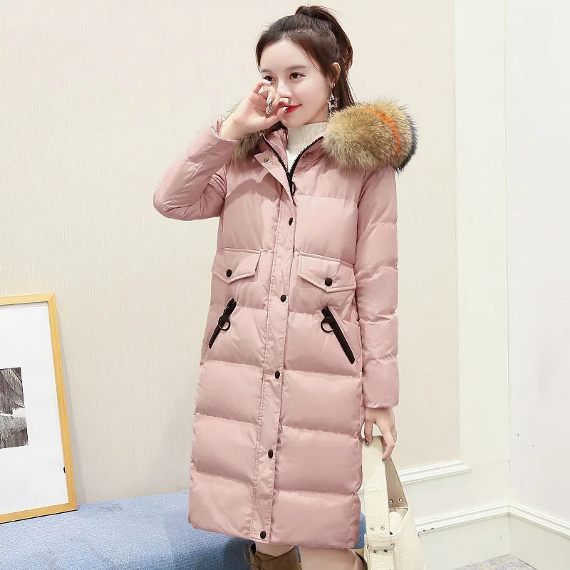 

2017 New Style WOMEN'S Cotton-padded Clothes Women's Winter Korean-style Medium-length Mixed Colors Fur Collar Thick Loose Cotto