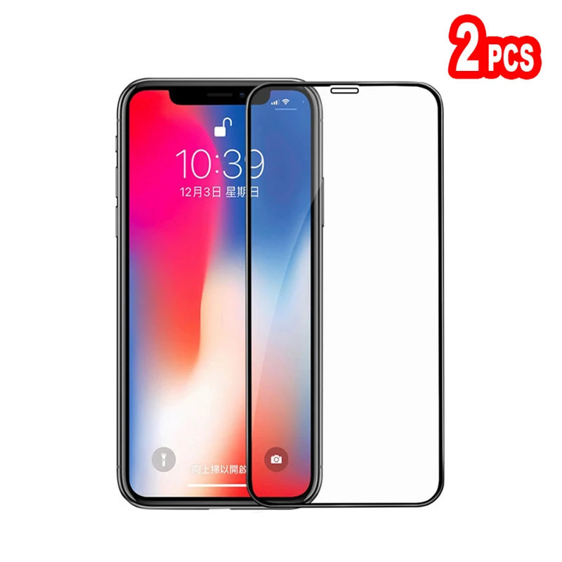 2 шт HD полное покрытие закаленное стекло для iPhone 11 Pro Max XS XR X Взрывозащищенная