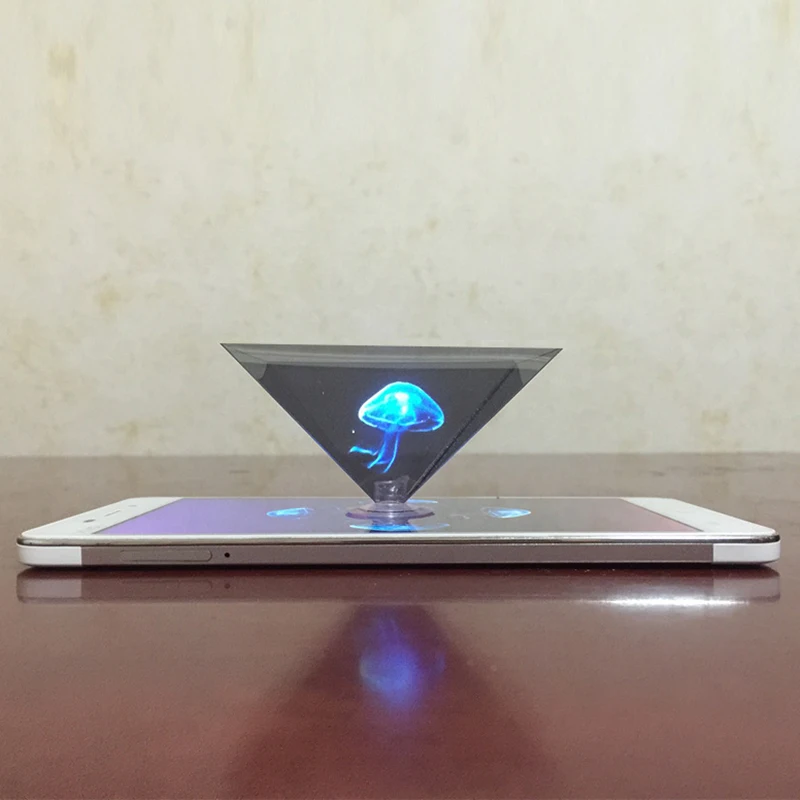 Mini 3D Hologram Pyramid Display Projector Video Stand Universal For iphone Huawei Samsung