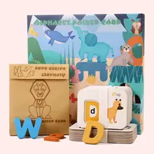 

Cartoon Animal Puzzles Number Alphabet Letter Cards Pairing Education Kids Toy