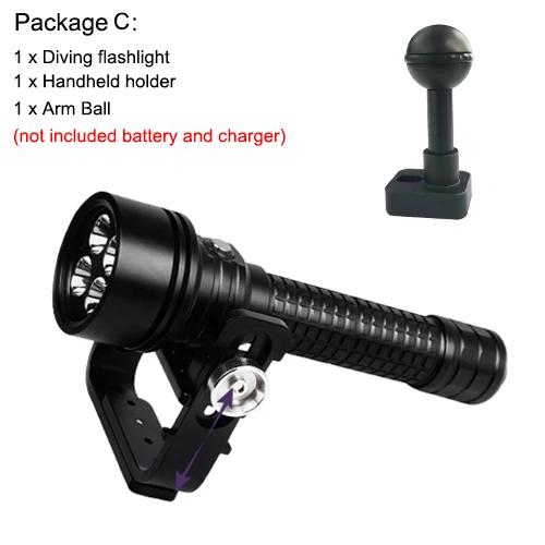 Package C Asafee DIV15S мощный Дайвинг светильник фонарь 3800 люмен 4 шт. Cree XPL-V3 светодиодный магнитный переключатель профессиональный дайвинг вспышка светильник - Испускаемый цвет: Package C