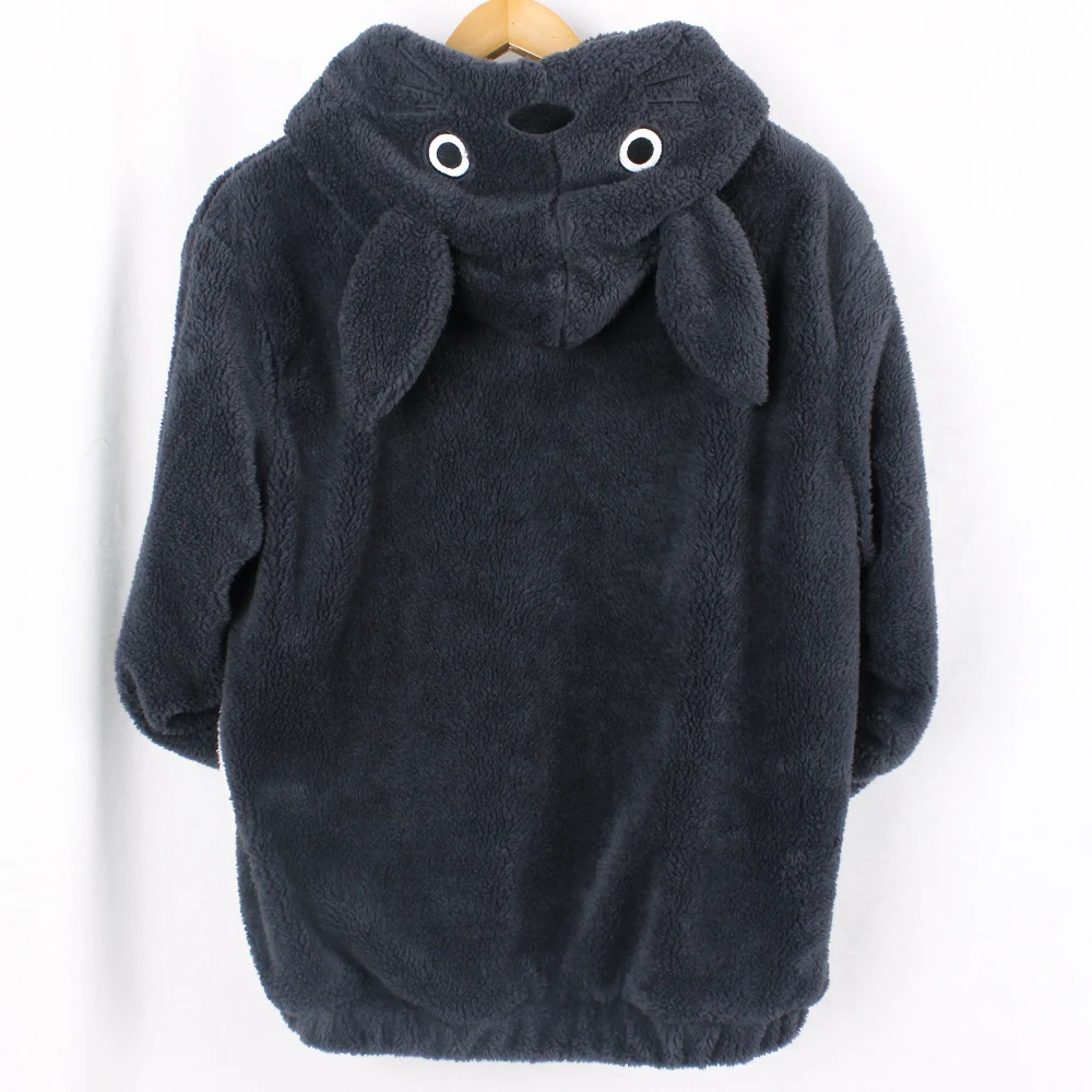 Толстовка с капюшоном Kawaii Totoro для мужчин и женщин Harajuku Мягкие плюшевые толстовки размера плюс больше размера d пальто-жакет для косплея Свободная Толстовка