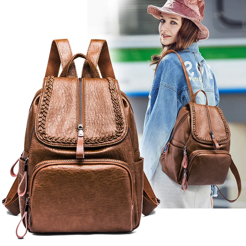 

-Style Anti-Theft Backpack Women's 2018 Autumn New Style Backpack Korean-style Versatile Large Capacity Travel Trendy Bag on Beh