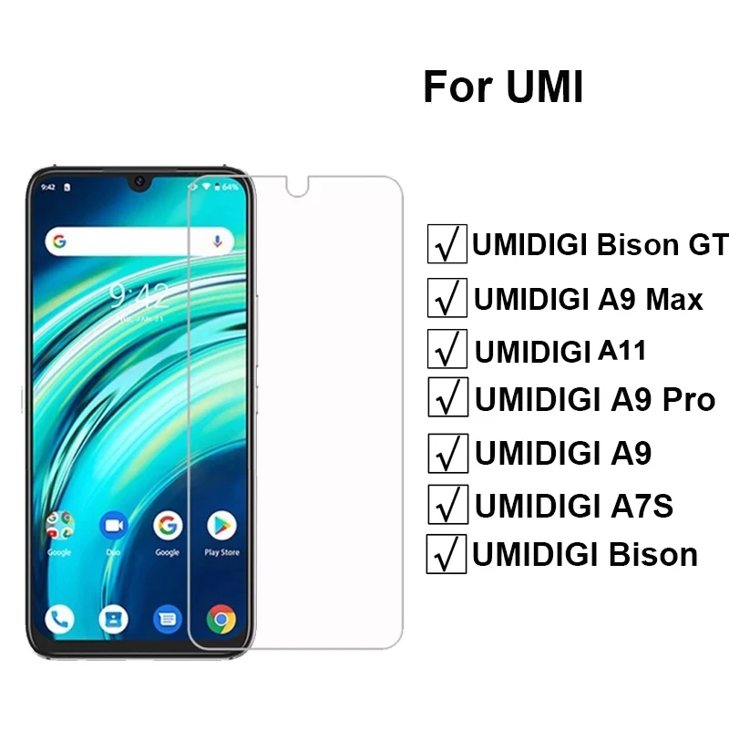 Стекло для Umidigi Bison GT закаленное стекло Pelicula A11 A7S Umi A9 Pro Max защита экрана | Мобильные