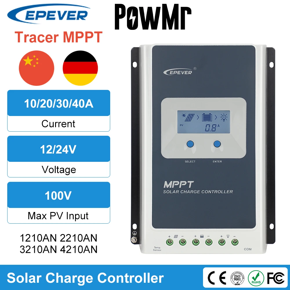 epever-ソーラーコントローラー12v24v鉛酸リチウムイオン電池用20a10a