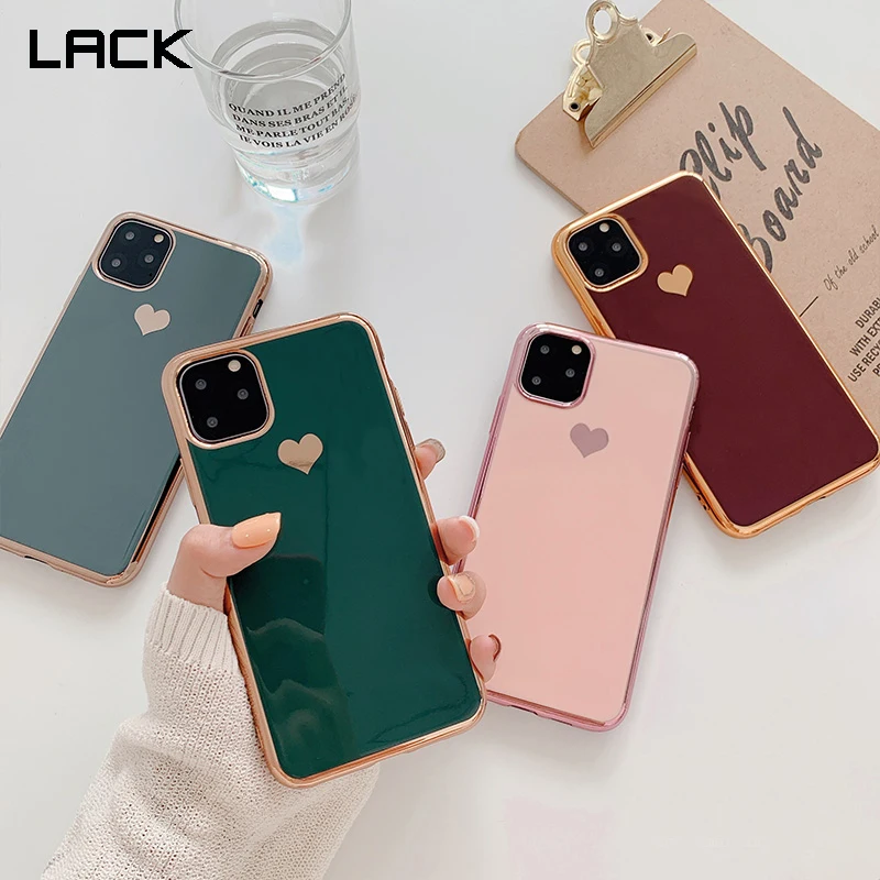 Чехол LACK Luxury plating love heart для iphone 11 11Pro Max чехол XR XS 6 6s 7 8 Plus мягкий силиконовый