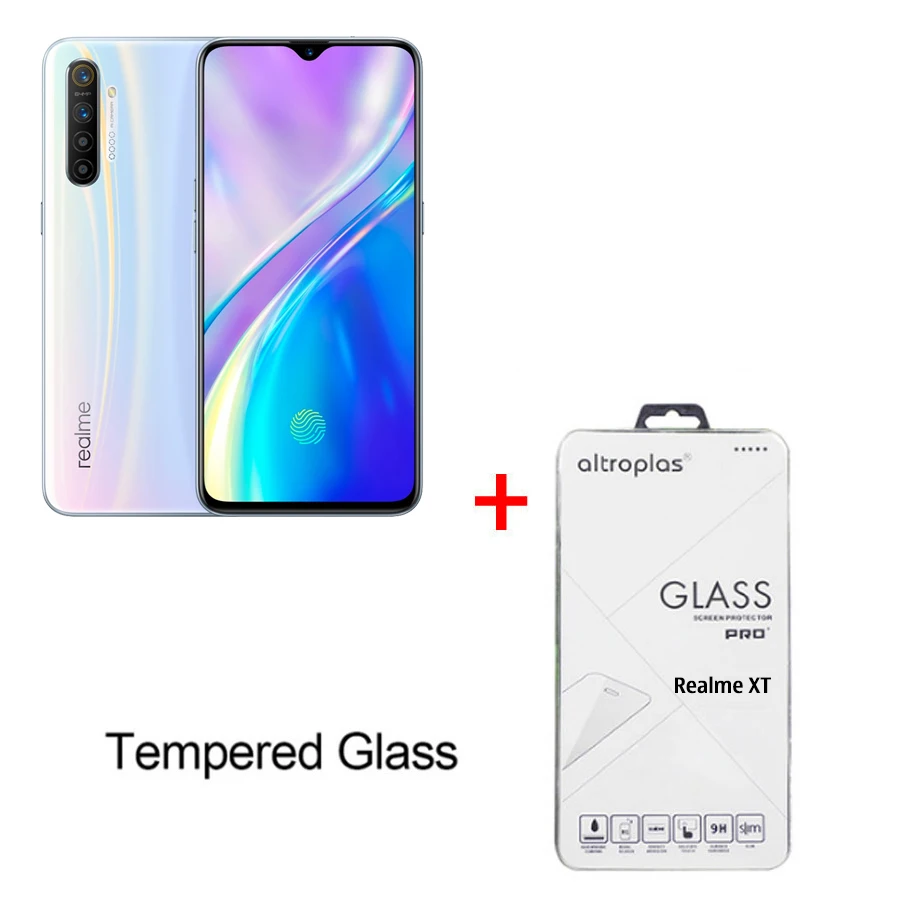 Европейская версия OPPO Realme XT 6/8GB 64/128GB Snapdragon 712 AIE 64MP Quad camera 4000mAh VOOC Быстрая зарядка NFC мобильный телефон - Цвет: White N Temper Glass