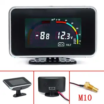 

12V-24V 2in1 LCD Car Digital Gauge Voltmeter Voltage Water Temp Meter M10 Temperature sensor screw