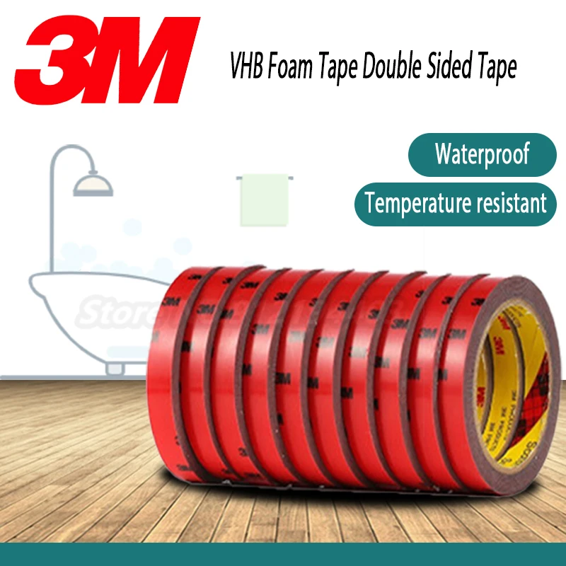 Clear 3M Double Sided VHB TAPE ~ 10mm wide x 1mm thick ~ MOUNTING Self  Adhesive