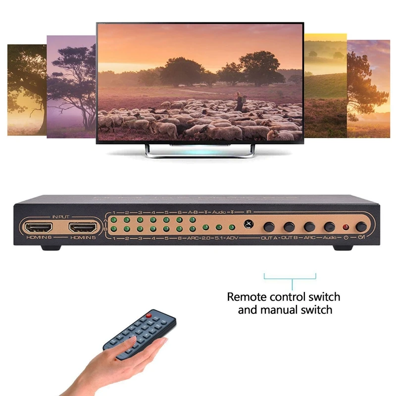  Hdmi Splitter/Switcher/Estrattore Avanzata Hdmi Splitter Supporta Full Hd 3D 1080P Spina Degli Stat