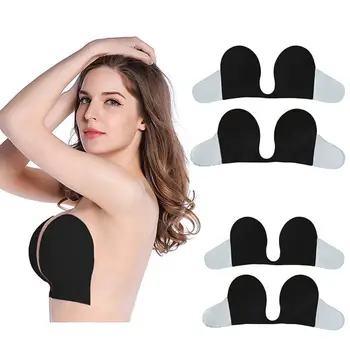 

Silicone Padding Bra Self Adhesive Magic Strapless Invisible Nipple Cover Bra Padding Women Underwear Seamless Front Clip Bra