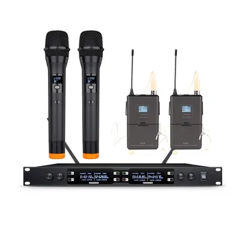 

UHF wireless microphone one drag four professional stage performance collar clip headset conference microphone