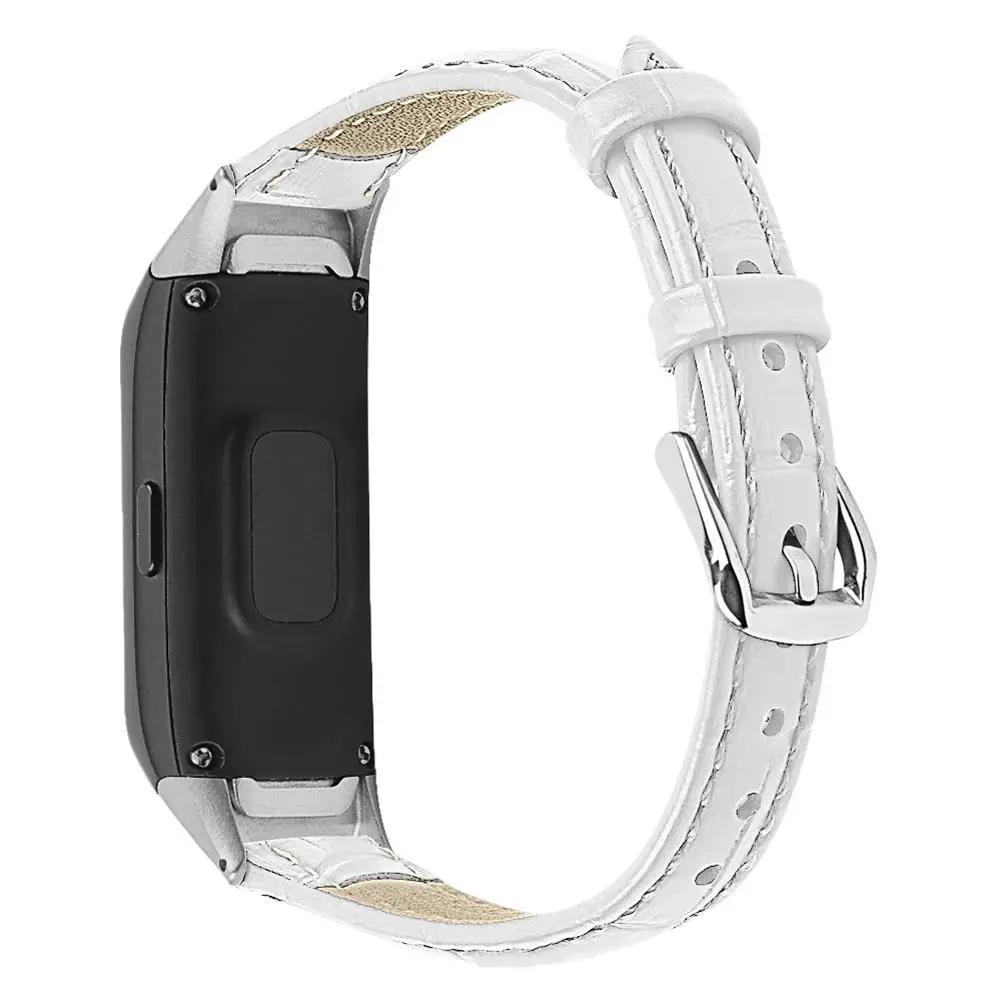 Для Galaxy Fit SM-R370 сменный Браслет Премиум кожаный ремешок умный Браслет для наручных часов ремешок аксессуары - Цвет ремешка: White