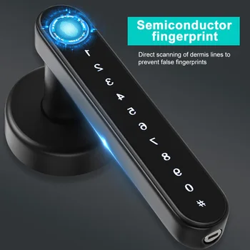 

Anti Theft Keyless Entry Electric Smart Digital Phone Bluetooth Fingerprint Door Lock Password Office Easy Install Zinc Alloy