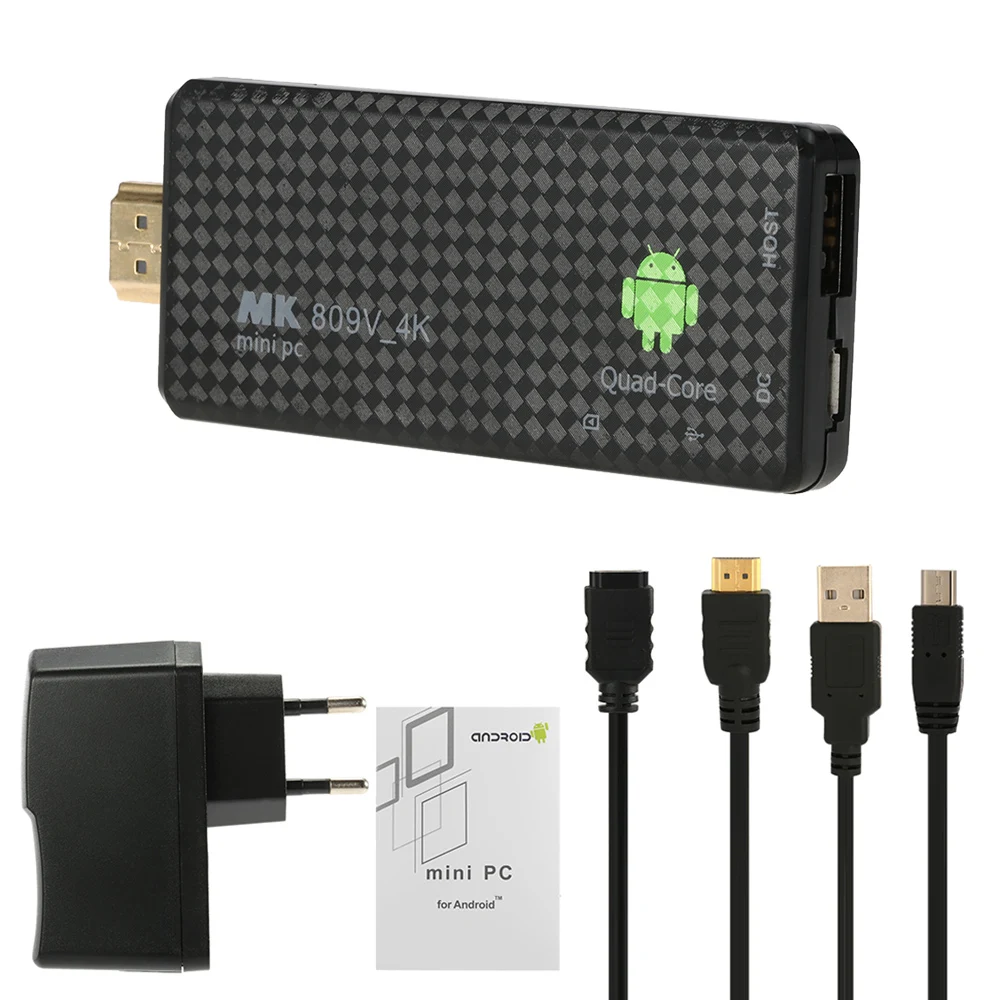MK809 IV Android 5.1 Smart TV Stick 4K for Android TV RK3229 QuadCore 1G8G HD Mini PC Miracast DLNA H.265 WiFi TV Stick Dongle
