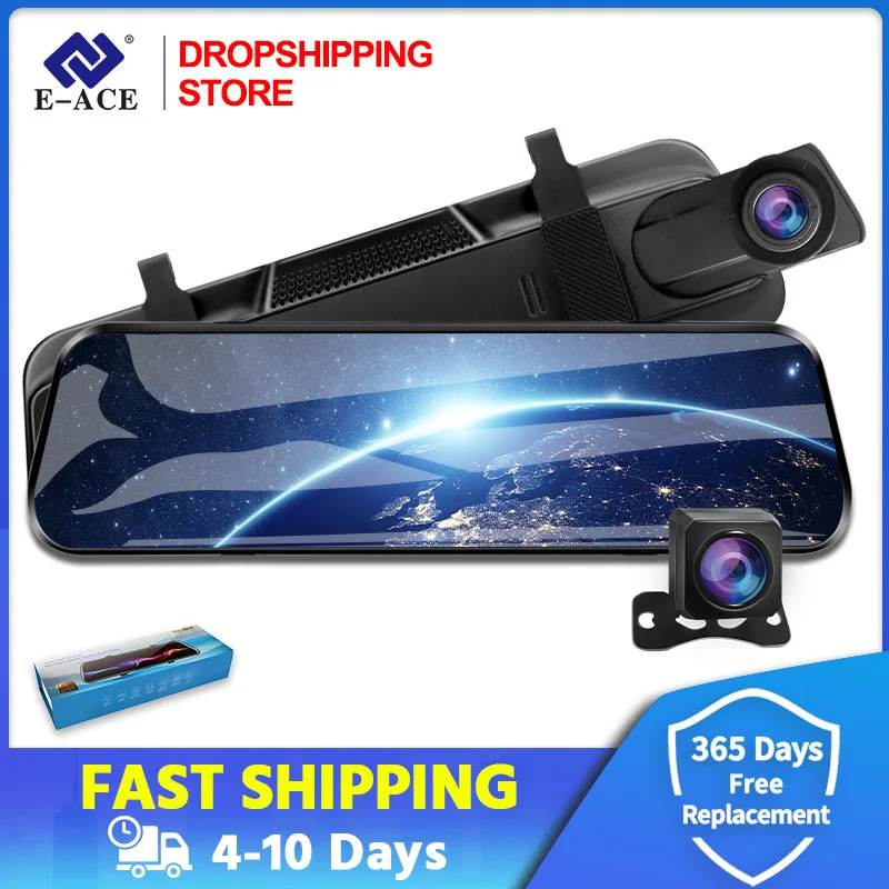 Carro dvr 2k 10 stream stream córrego mídia espelho retrovisor gravador de visão noturna auto registrador dashcam duan lente