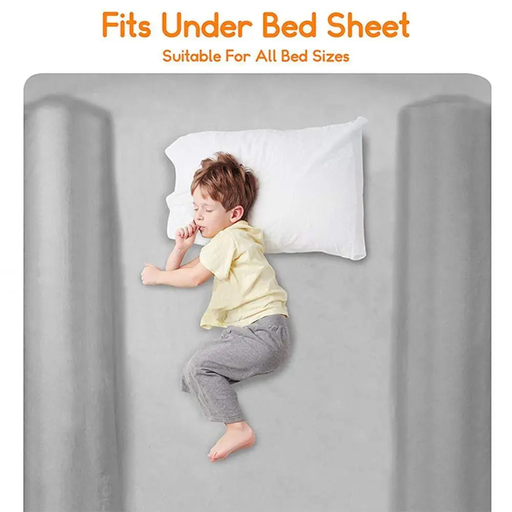 Inflatable Toddler Bed Rails 2-Pack Premium Portable Safety Guard for Home Travel use Heavy Duty Bumper System Keeps Kids Safe
