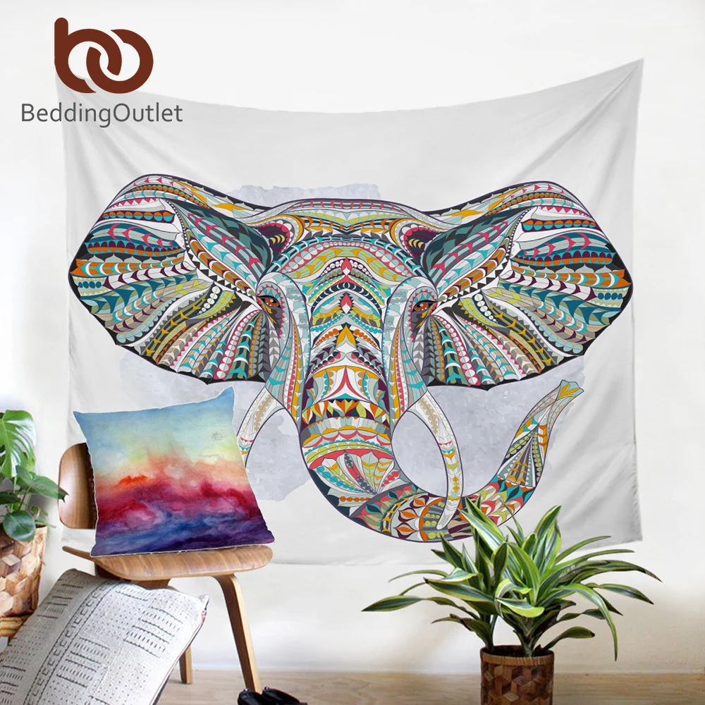 BeddingOutlet гобелен в виде слона настенный ковер животного двойной хиппи богемном