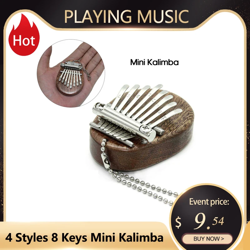 Миниатюрная Kalimba с 8 клавишами портативная клавиатура для пальцев перкуссионной