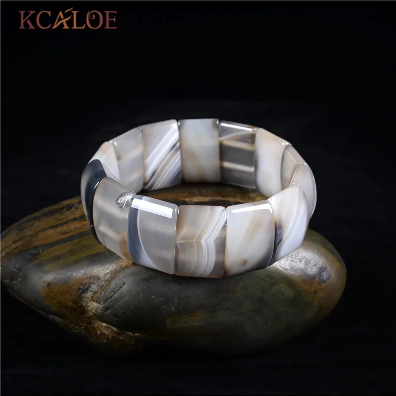 Günstige KCALOE Reale Natürliche Healing Stein Armbänder   Armreifen Frauen Platz Bead Armband Edelstein Stein Schmuck Pulseiras Para Als Mulheres