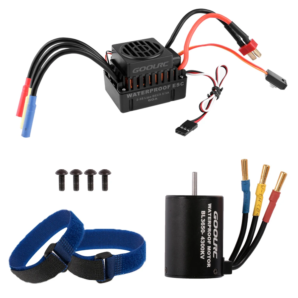 

RC Parts GOOLRC Waterproof BL3650 4300KV Brushless Motor with 60A ESC for 1/10 RC Car Off-road Truck