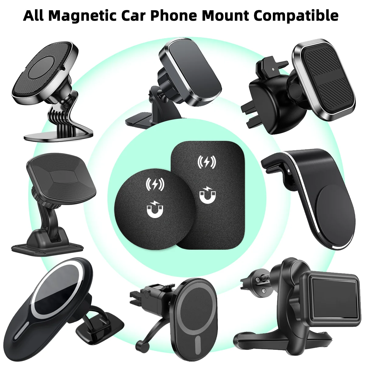 iphone charging pad Strong Magnatic Plate for Wireless Charger Car Mount Holder Wireless Sheet for iPhone Max XS XR X 8 Plus for QI Wireless Charge apple charging station