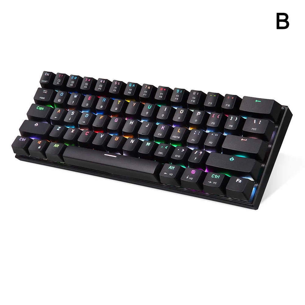

Bluetooth Wired Mechanical Keyboard with RGB Backlight 61 Keys Keypad for Tablet Laptop GV99