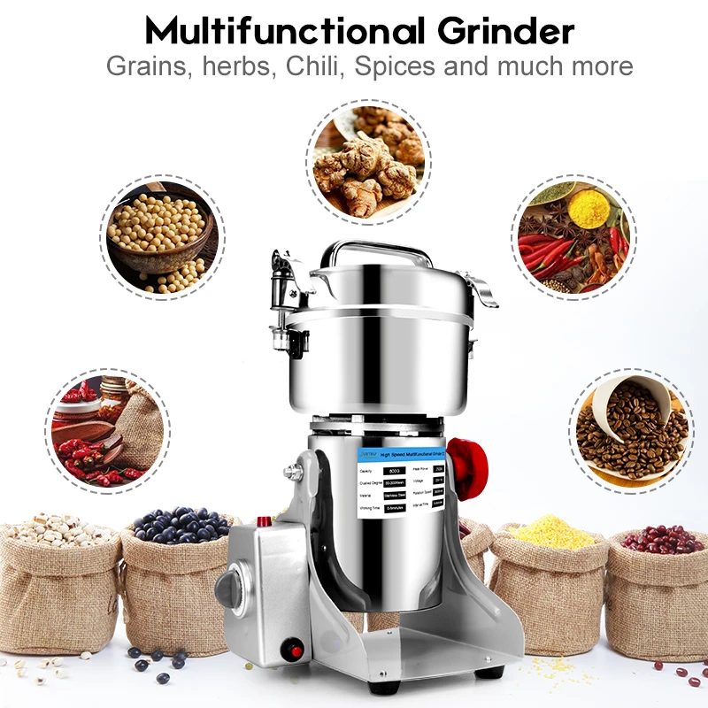 With Spare Part Free 2500G /800G Coffee Grinder Machine Herb Grain Spices  Mill Medicine Wheat Mixer Dry Food Grinder - AliExpress