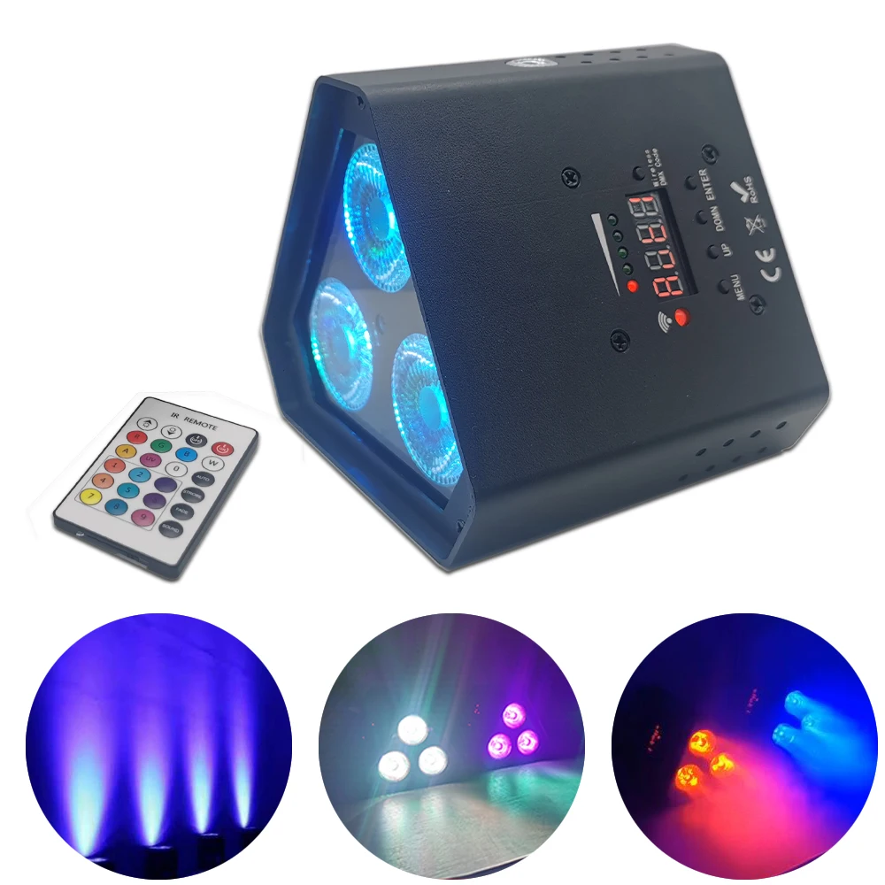 Mini 54W LED Battery Par Uplighting IR WiFi App Control DMX512 Wireless 3x18W RGBWA-UV 6in1 Disco Dj Wedding Party Stage Lights 4 18w rgbwa uv wireless dmx uplighting battery operate wifi