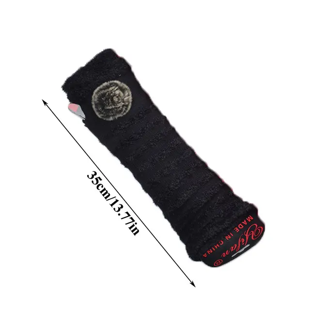 1 Pair Winter Women Girls Arm Gloves Long Half Knitted Arm Sleeves Solid Color Riding Winter Mittens Sleeve