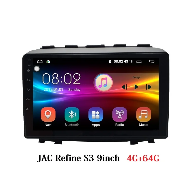 Автомагнитола Android 8,1 8-core 4/64G для JAC уточнить S3 с BT GPS DSP поддержка руль Управление WI-FI и 4G интернет - Цвет: RAM 4G  ROM 64G