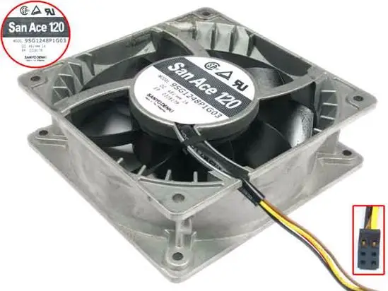 SANYO 9SG1248P1G03 постоянного тока 48В 1.00A 4-провод 120x120x38mm вентилятор охладителя сервера