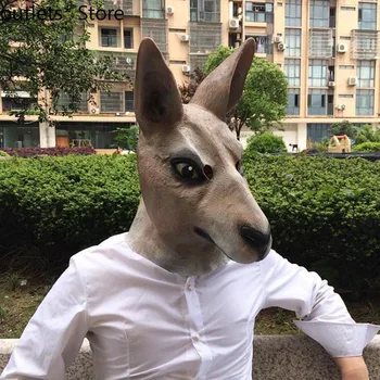 

Kangaroo Mask Animal Headgear Cute Children Latex Headgear Horror Animal Mask Headgear Adult Full Face