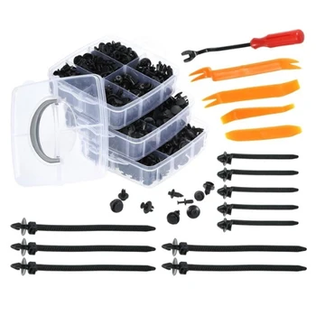 

640pcs Universal Car Fasteners With Hand Tools Door Trim Panel Auto Bumper Rivet Retainer Fender Fastener Clips Set Kit