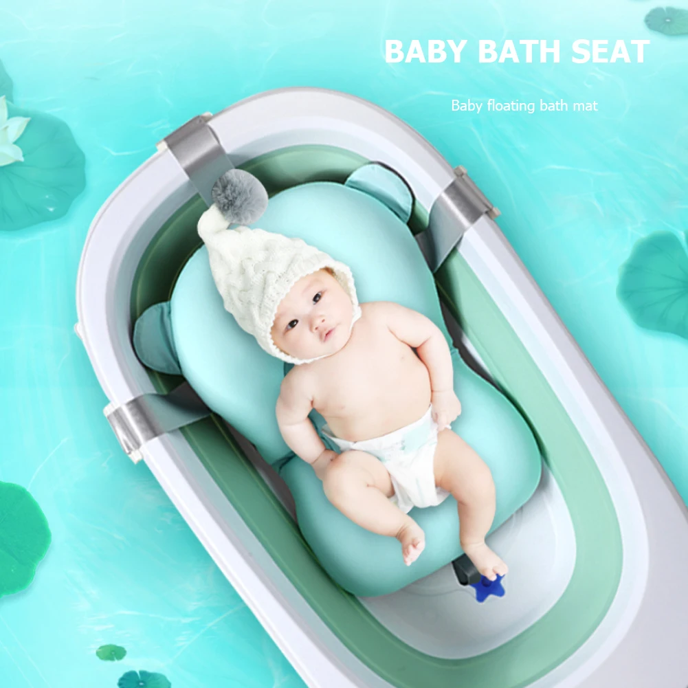 Baby Bath Mat Newborn Non-Slip Bath Tub Pad Soft Comfort Air Cushion Pillow  Bed Support Cushion Foldable Soft Pillow