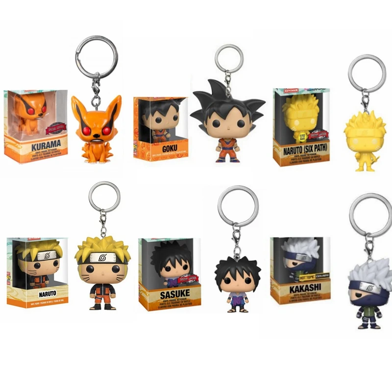 Аниме экшн-игрушки Funko Naruto KAKASHI Sasuke Kurama фигурки из аниме Шесть дорожек 4 см Брелок |