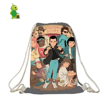 

Mochila Stranger Things Bookbag Drawstring Backpack Kids Travel Backpack Men Bag Pack School Bags for Teenage Girls Softback Bag