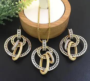 

Lanyika Fashion Jewelry Simpleness Geometry Line circle Micro inlay Necklace for Wedding Banquet Luxury Best Gift