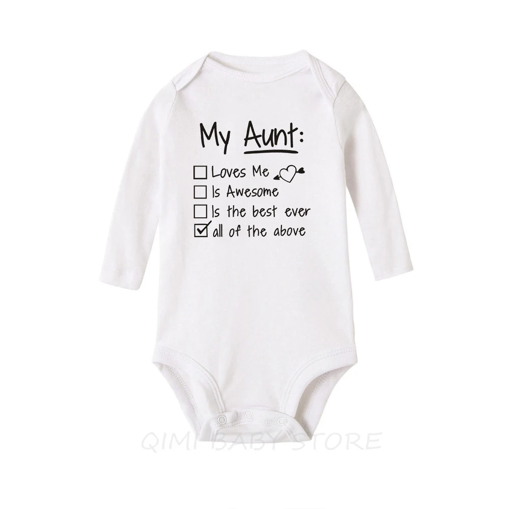 Забавный хлопковый комбинезон для новорожденных с надписью «My Aunt Loves Me» и «Awesome»; хипстерский комбинезон с длинными рукавами для малышей; милый комбинезон для детей от 0 до 18 месяцев