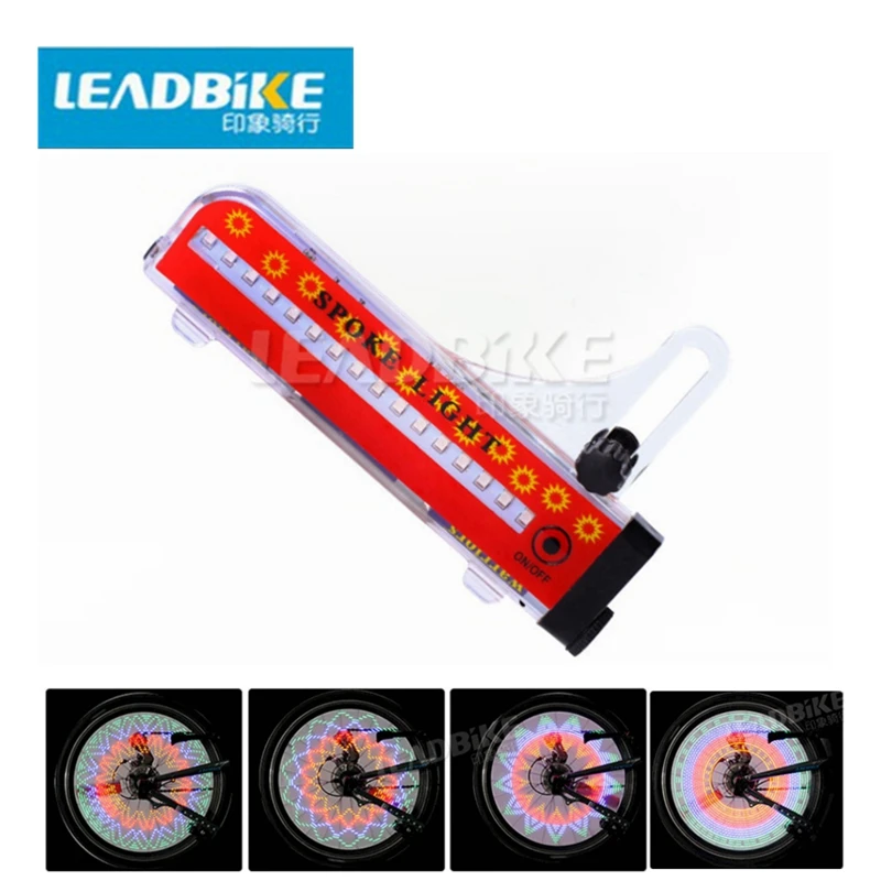 Leadbike Велосипедное колесо спиц светильник с двумя сторонами дисплей Водонепроницаемый сигнальные огни Ночная езда на велосипеде аксессуары