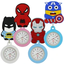 Модные 3D значок медсестры катушка часы дамы мужчины женщины мультфильм животных мягкая резина Масштабируемые легко тянуть пряжки доктор карманные часы