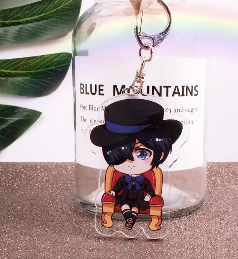 Аниме Черный Дворецкий Kuroshitsuji Ciel Sebastian милый акриловый рисунок Брелок Украшение Коллекция Модель игрушки Косплей