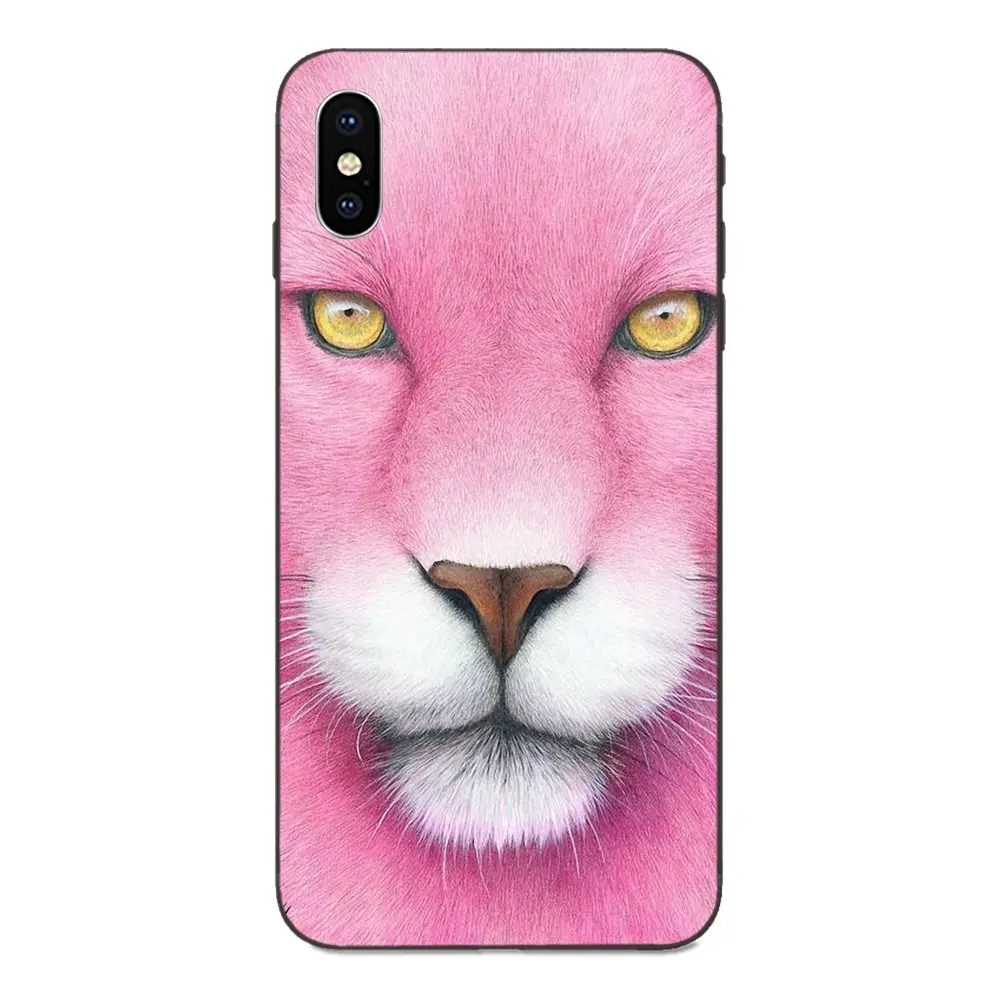 Розовый кот для Apple iPhone 4 4s 5 5S SE 6 6S 7 8 Plus X XS Max XR мягкий чехол с