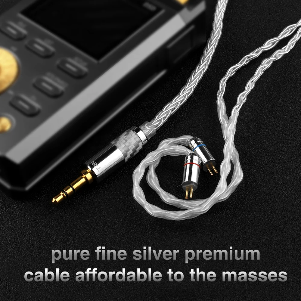 Чисто Серебристые наушники кабель 2 5 мм/3 мм разъем 2pin 0 75 78 Mmcx Diy Аудио Плетеный