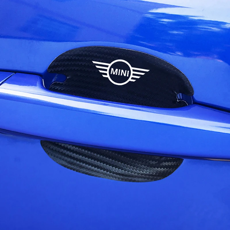 

4 Pcs Car Handle Protection car sticker Carbon Fiber leather Door Handle Adhesive for mini cooper s r56 f56 r53 r50 accessories