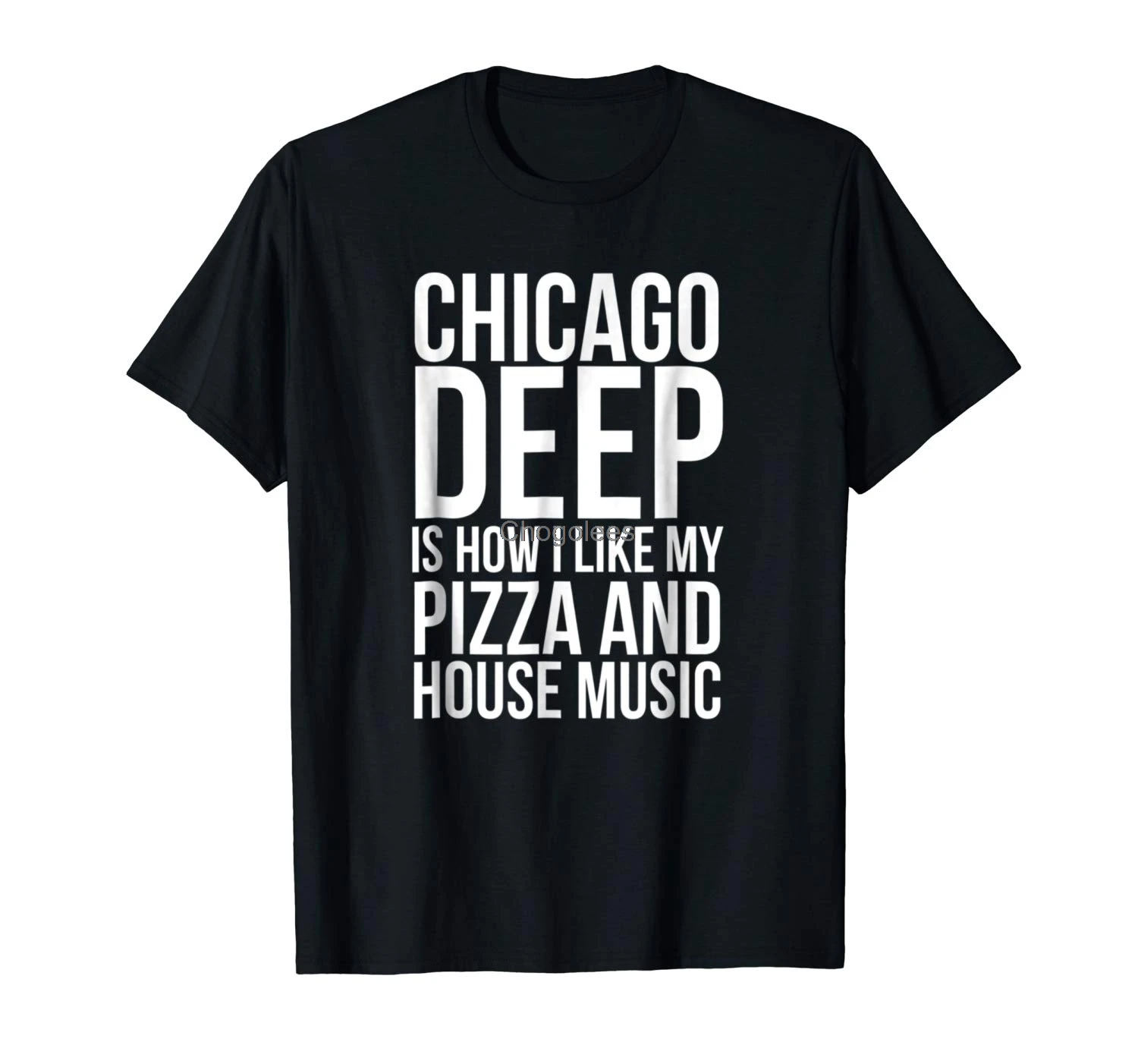 Мужская хлопковая футболка Chicago Deep Dish с изображением пиццы и музыки |