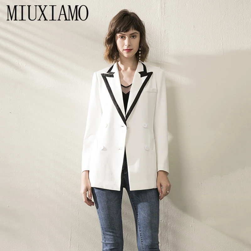 MIUXIMAO высокое качество новейшая осенне-зимняя куртка для подиума двубортное Женское пальто Женское vestidos