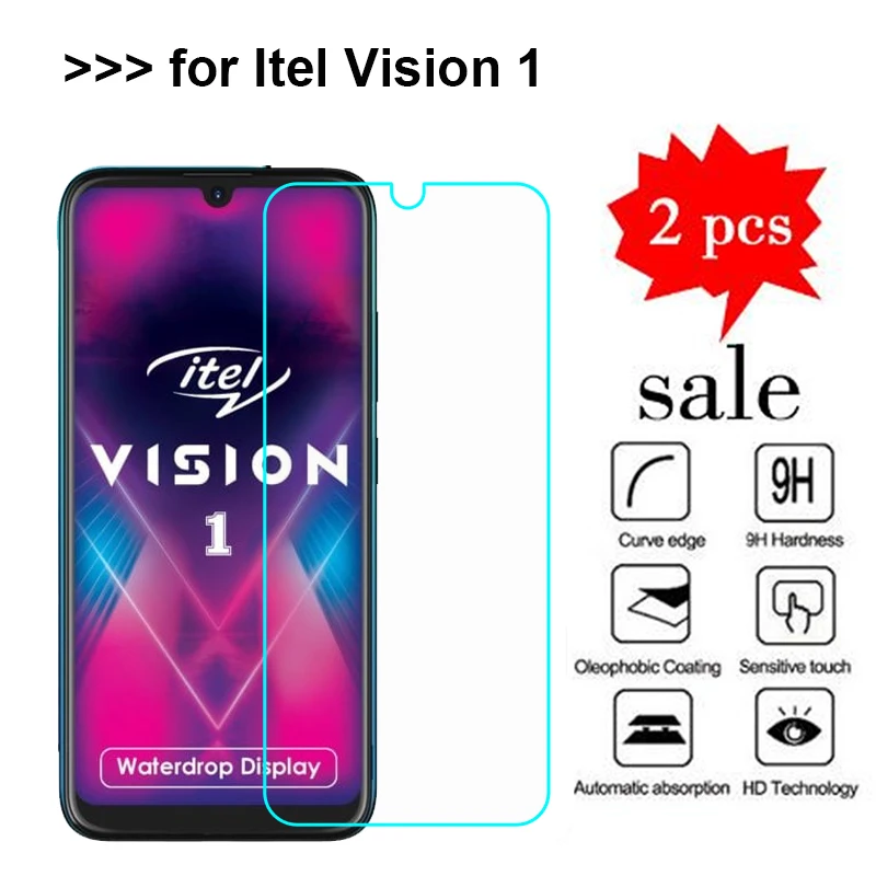 Закаленное стекло для Itel Vision 1 2 шт. защита экрана защитное пленка телефона