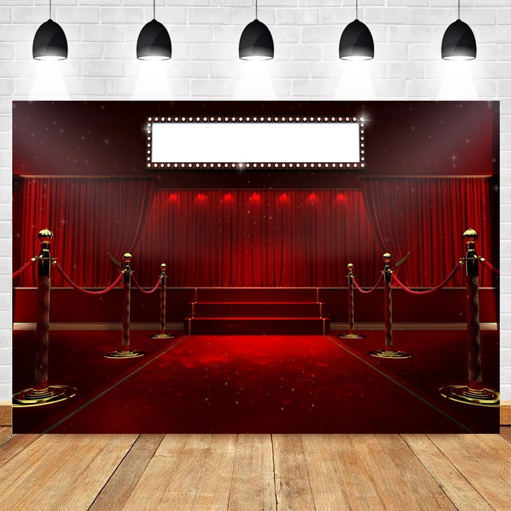 

Curtain Red Carpet Party Backdrop Christmas New Year Vinyl Custom Photography Background For Photo Studio Photophone Photocall
